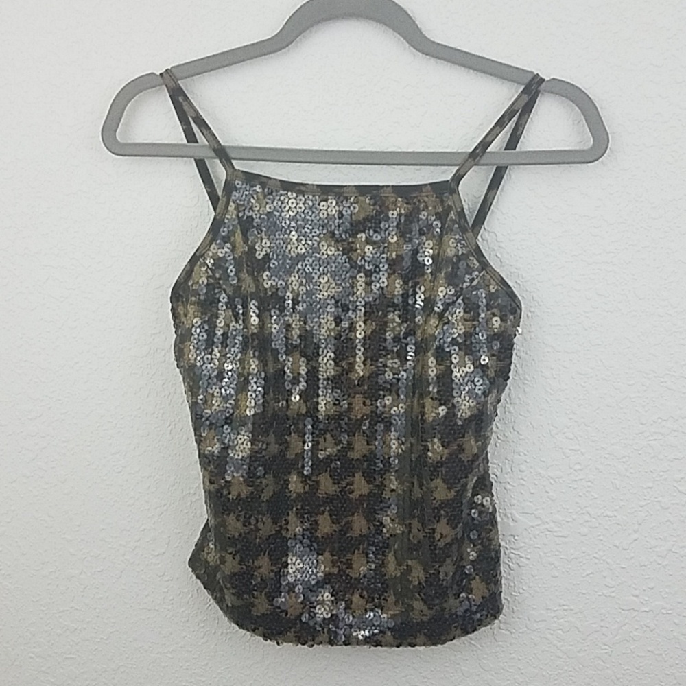 NWT express cami small sequined shelf bra Y2K